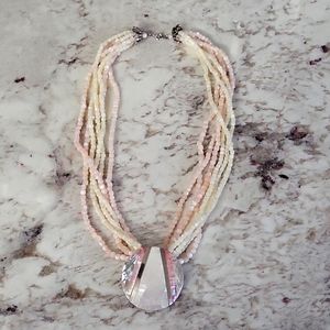 Multi strand necklace with earrings